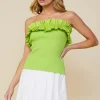 Ruffled Strapless Top