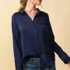 Satin Button Down Shirt