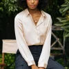 Satin Button Down Top