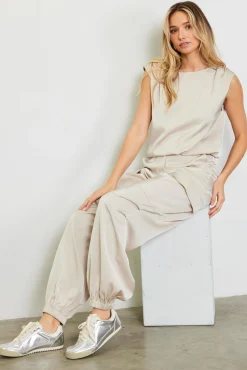 Satin Cargo Pants