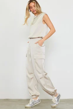 Satin Cargo Pants