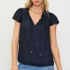 Satin Ruffled Detail Top