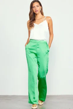 Satin Straight Leg Pant