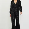 Sequin Wrap Jumpsuit