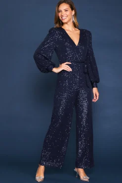 Sequin Wrap Jumpsuit