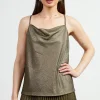 Shimmery Cowl Neck Cami
