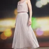 Shimmery Pleated Midi Skirt
