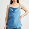 Shimmery Satin Cowl Neck Cami