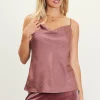 Shimmery Satin Cowl Neck Cami
