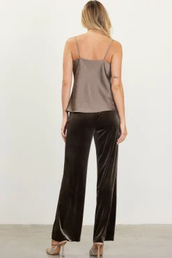 Shimmery Satin Cowl Neck Cami