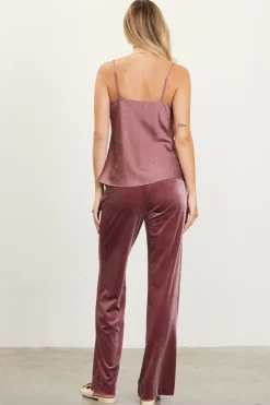 Shimmery Satin Cowl Neck Cami