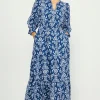 Skye Split Neck Ruffle Maxi Dress