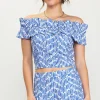 Smocked Off Shoulder Ruffle Top