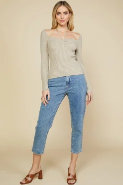 Strappy Halter Ribbed Sweater