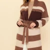 Striped Cardigan With Tie