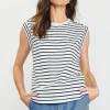 Striped Sleeveless Rib Top