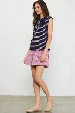 Striped Sleeveless Rib Top