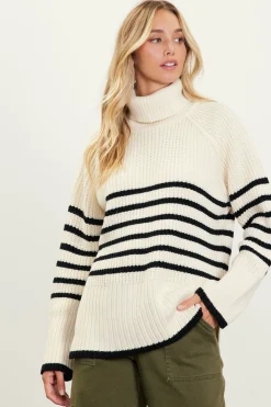 Striped Turtleneck Sweater