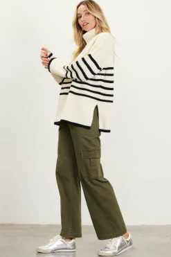 Striped Turtleneck Sweater