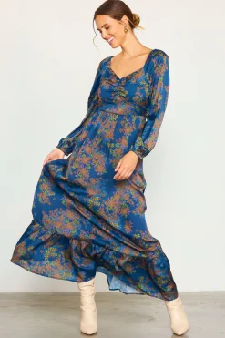 Sweetheart Neckline Longsleeve Maxi Dress