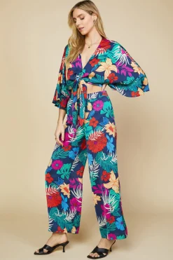 Tropical Front Tie Kimono