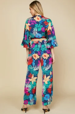 Tropical Front Tie Kimono