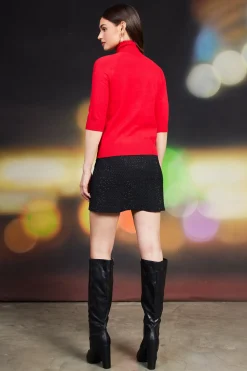 Turtleneck Three Quarter Sleeve Sweater