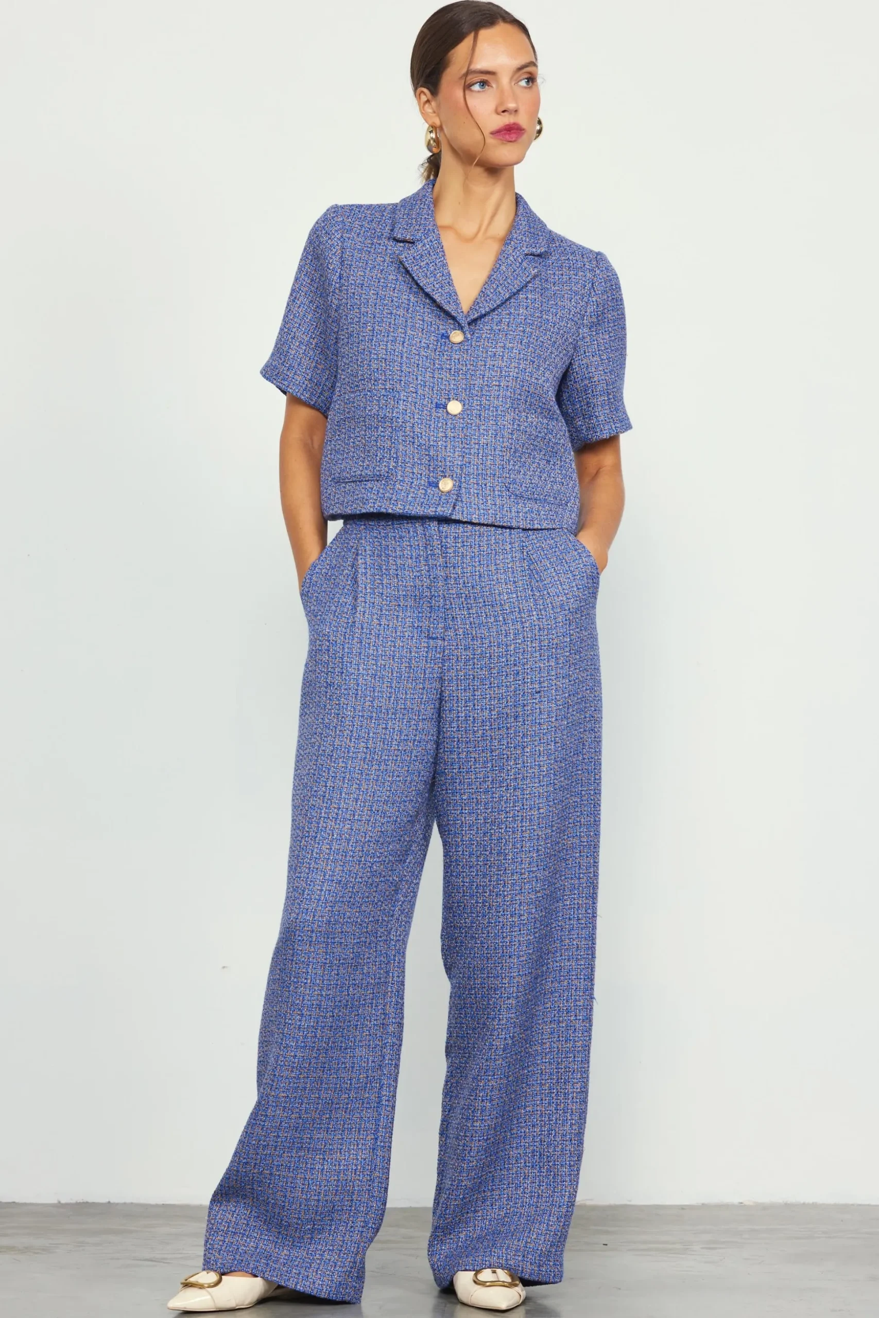 Tweed Wide Leg Pants