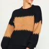 Two Tone Mock Neck Sweater