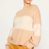 Two Tone Mock Neck Sweater