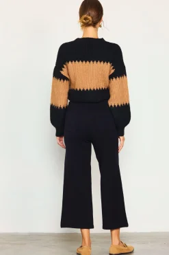 Two Tone Mock Neck Sweater