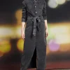 Utilitarian Detail Midi Dress