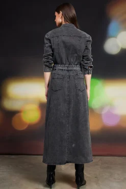 Utilitarian Detail Midi Dress