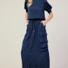 Utility Cargo Pocket Midi Skirt