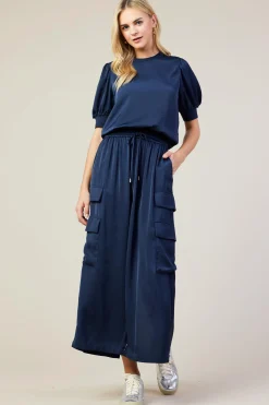 Utility Cargo Pocket Midi Skirt