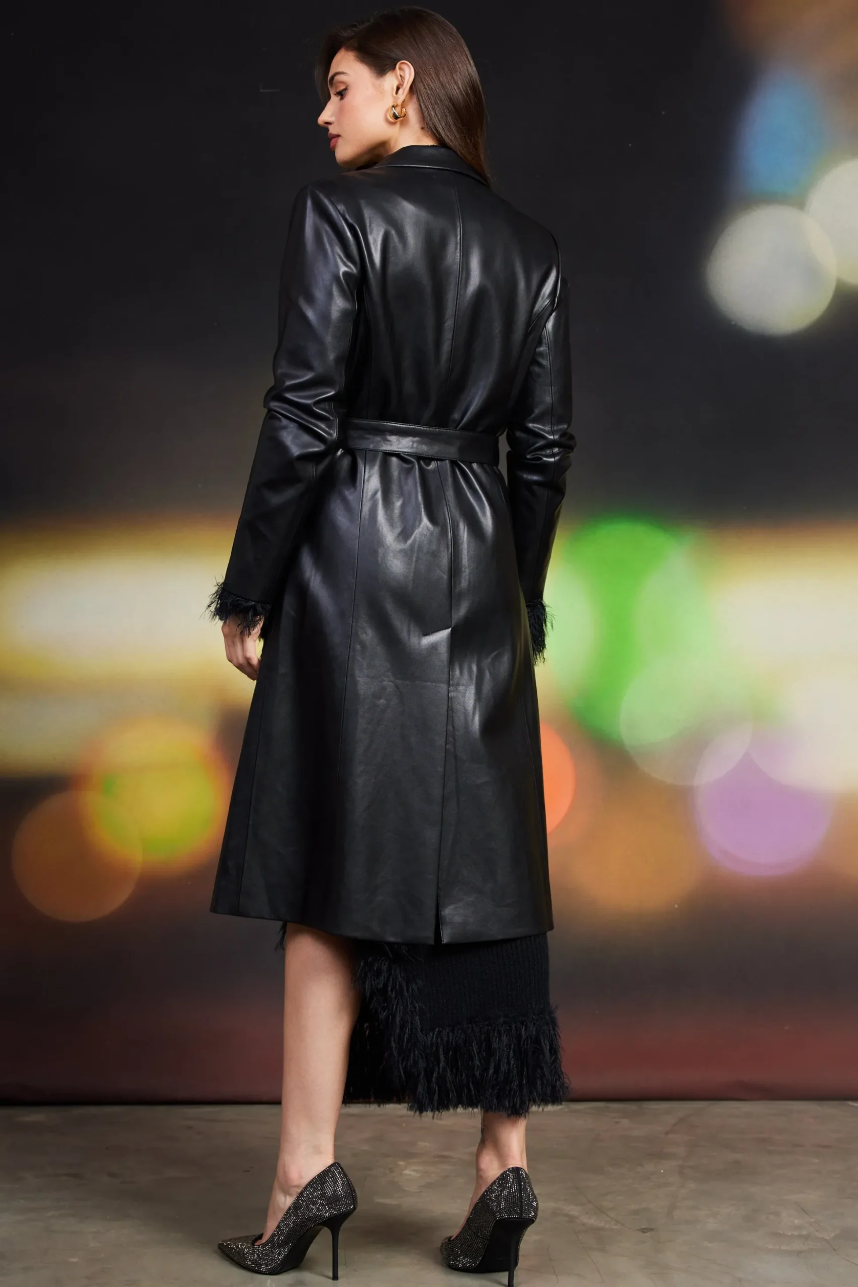 Vegan Leather Trench Coat