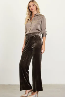 Velvet Wide Leg Pants
