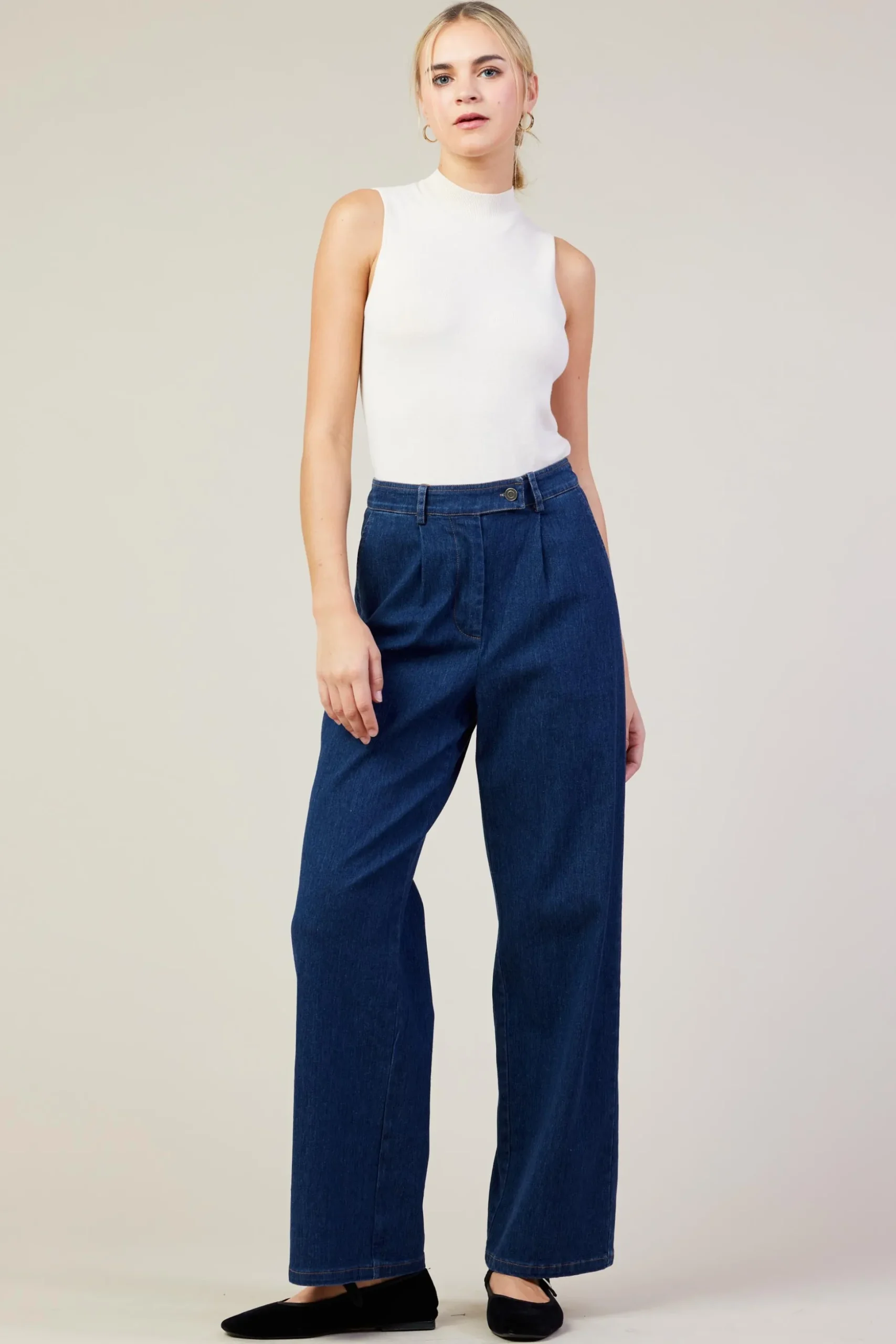 Washed Denim Pants