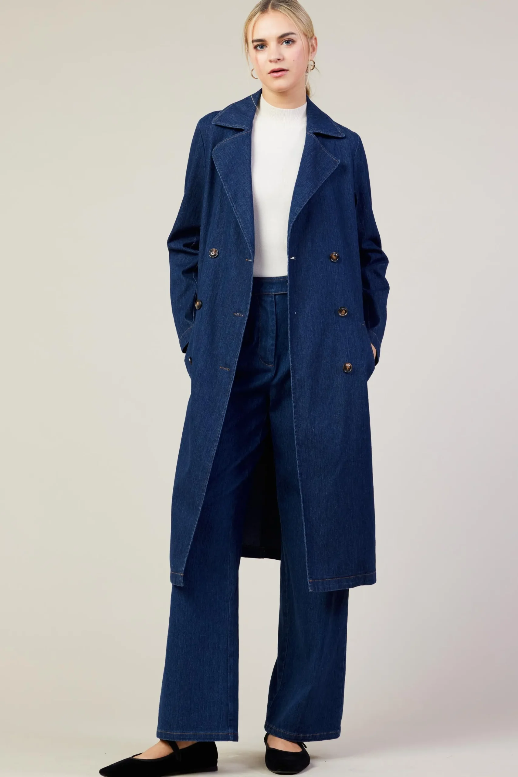 Washed Denim Pants