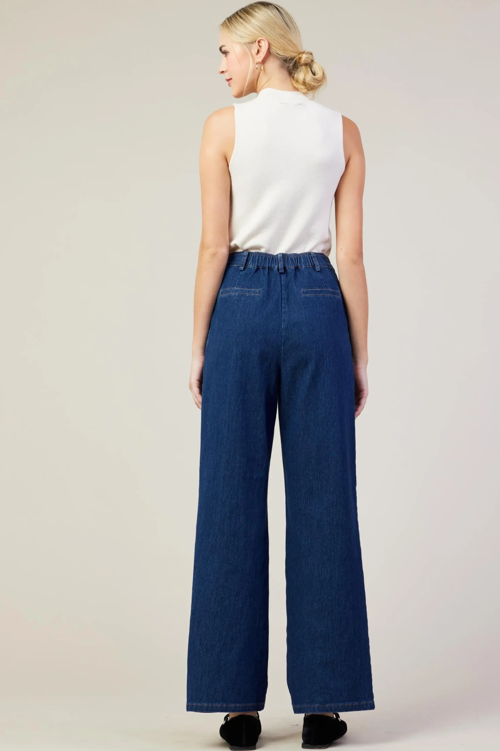 Washed Denim Pants