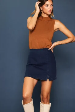 Washed Denim Skort