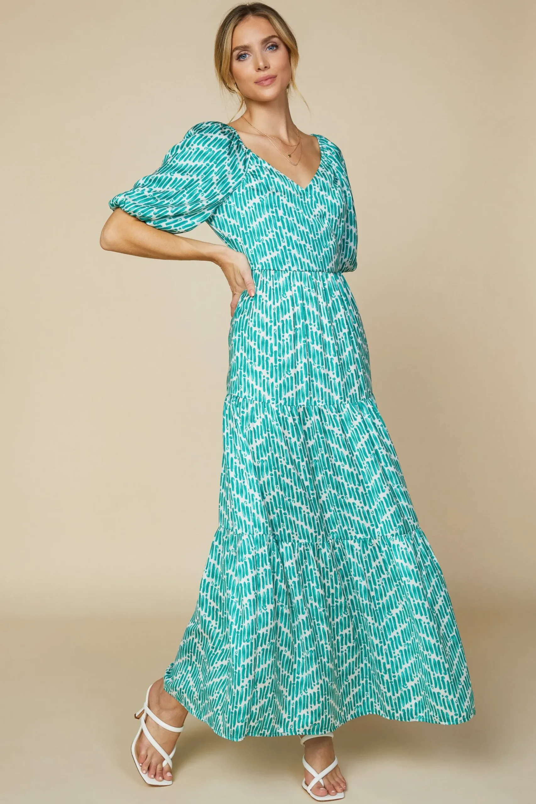 Watercolor Chevron Maxi Dress