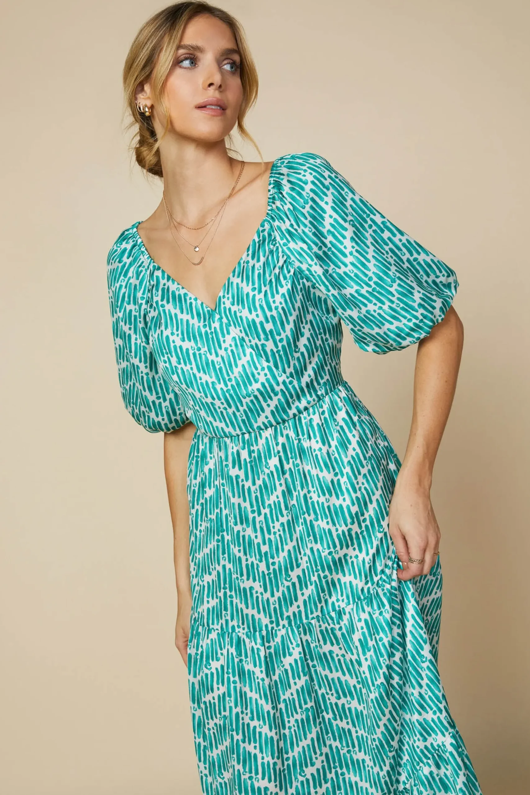 Watercolor Chevron Maxi Dress